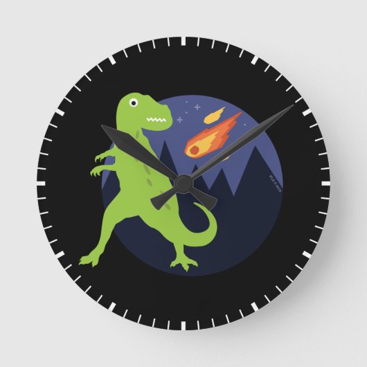 付いた隕石 ラウンド壁時計 (正面)