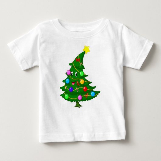 ***付きクリスマスツリー*** ベビーTシャツ (正面)