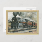 ~付き列車はがき縁ど ポストカード (正面/裏面)