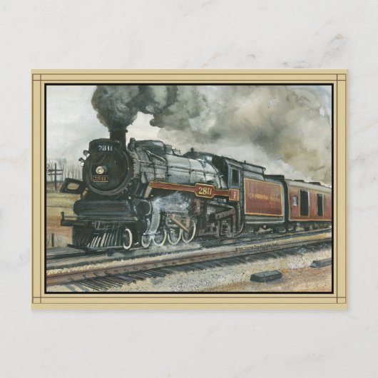 ~付き列車はがき縁ど ポストカード (正面)