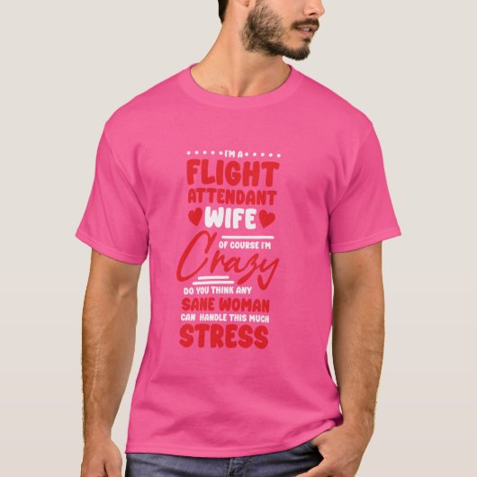付き添い人室乗務員及び執事の飛行の妻 Tシャツ (正面)