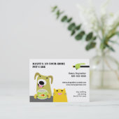 付き添い犬猫の鳥及び魚白の背景をかわいがって下さい 名刺 (スタンド正面)