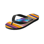 付き青ストライプ猫 キッズビーチサンダル (アングル)