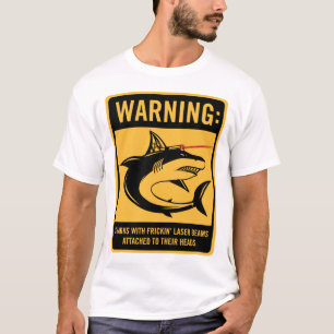 付すfrickinのレーザ光線を持つ鮫 tシャツ