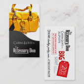 付属の花型女性歌手: ジュエリーのファッションの販売人 割引カード (正面/裏面)