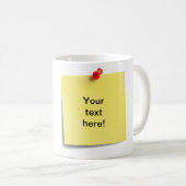 付箋のマグのテンプレート-あなた自身の文字を加えて下さい! コーヒーマグカップ (正面右)