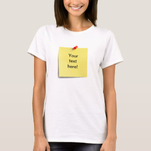 付箋のTシャツのテンプレート-前部 Tシャツ