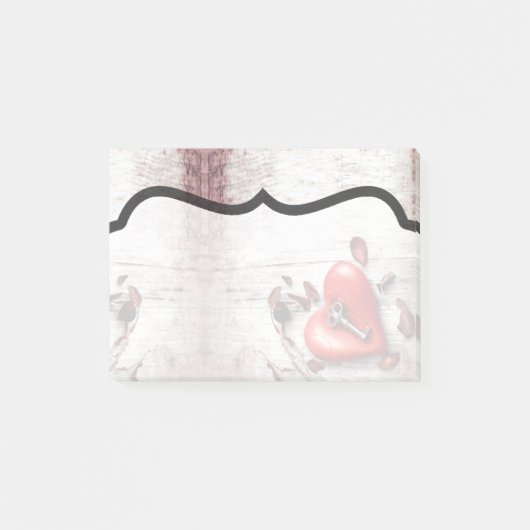 付箋カントリーウッド鍵からマイハート素朴T ポストイット (正面)