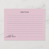 付箋カード　ブライダルシャワー　レシピ エンクロージャーカード (裏面)
