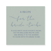 付箋カード「レシピ」 ブライダルシャワーのための