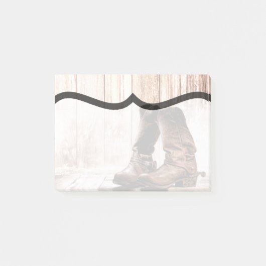 付箋ブーツカントリー素朴ウェスタン衣服バー ポストイット (正面)