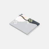 付箋ベビーピンクコスモスオンネイビー ポストイット (アングル)