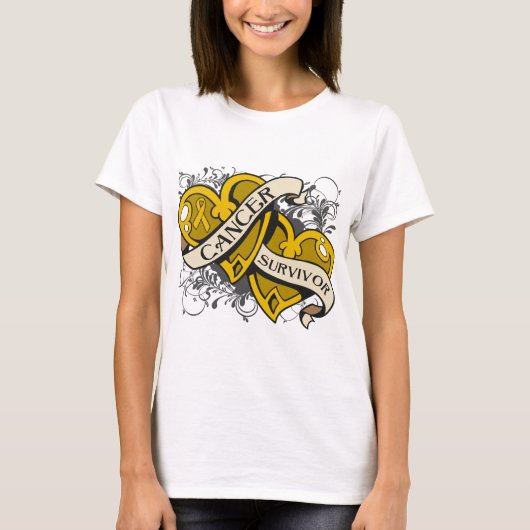 付録蟹座の生存者の二重ハート Tシャツ (正面)