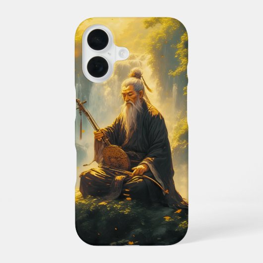 仙人の山水画 iPhone 16ケース (裏面)