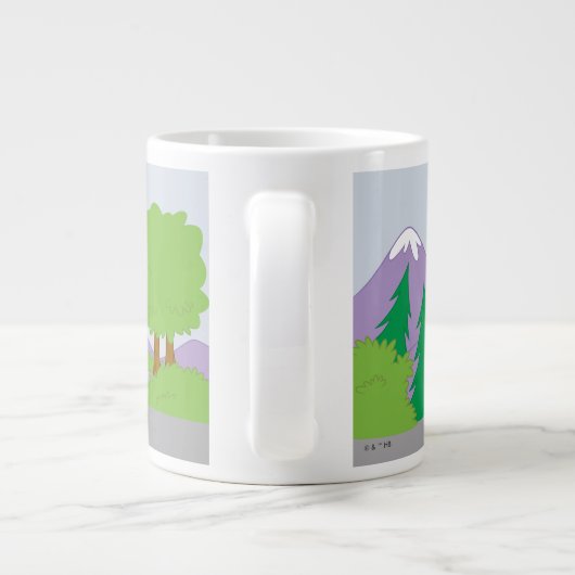 代々木熊のピクニク素晴らしバスケット脱出 ジャンボコーヒーマグカップ (裏面)