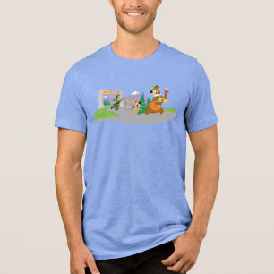 代々木熊のピクニク素晴らしバスケット脱出 トライブレンドTシャツ