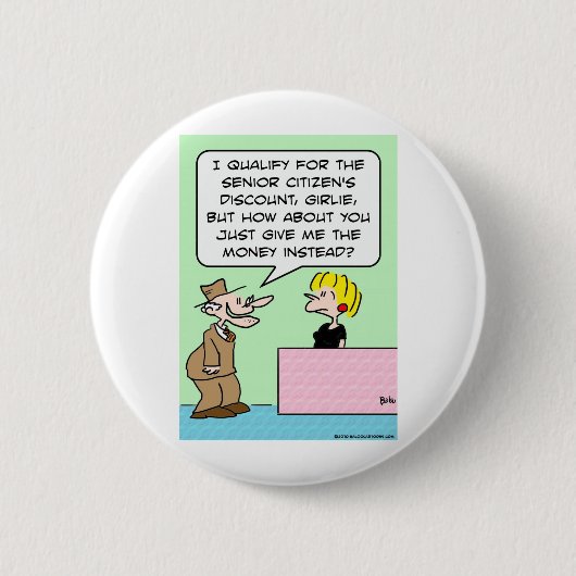 代りの高齢者の割引お金 缶バッジ (正面)