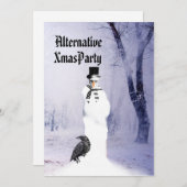 代わりとなるゴシック様式雪だるまのクリスマス 招待状 (正面/裏面)