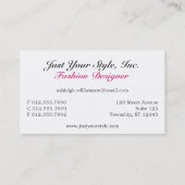 代わりとなるシマウマのプリントのピンクの名刺 名刺 (裏面)