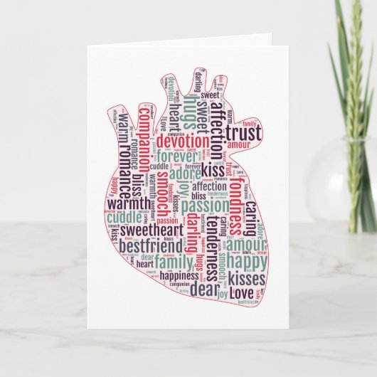 代わりとなるバレンタインの解剖ハート カード (正面)