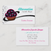 代わりとなるレトロのピンクのカップケーキの名刺 名刺 (正面/裏面)