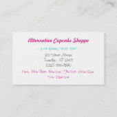 代わりとなるレトロのピンクのカップケーキの名刺 名刺 (裏面)