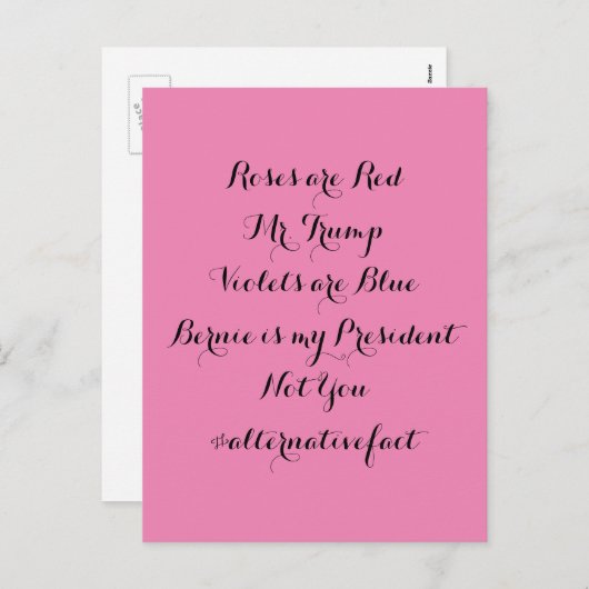 代わりとなる事実: ベルニーは私の大統領ですValentine シーズンポストカード (正面/裏面)