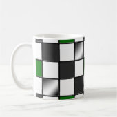 代わりとなる緑のチェック模様のマグ コーヒーマグカップ (左)