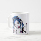代わりによって入れ墨されるDreadlockの女の子のマグ コーヒーマグカップ (正面左)