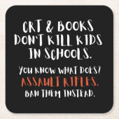 代わりにアサルトライフルを禁止タイポグラフィ スクエアペーパーコースター (正面)