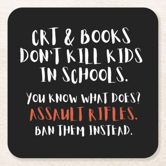 代わりにアサルトライフルを禁止タイポグラフィ スクエアペーパーコースター (正面)