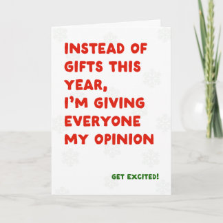 代わりにギフト Funny Christmas Card あなたの意見 カード