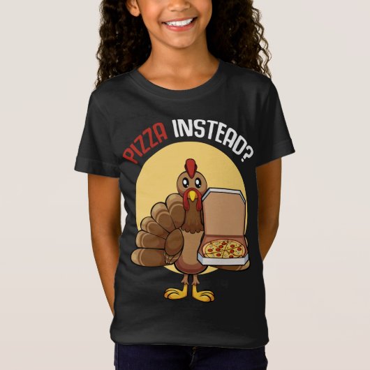 代わりにピザ配信トルコ皮肉な感謝祭 Tシャツ (正面)