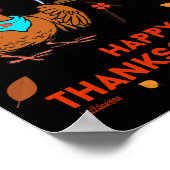 代わりにピザ？幸せな感謝祭おもしろい七面鳥 ポスター (角)