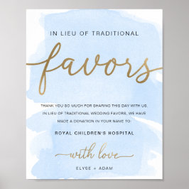 代わりに贈り物サイン 水彩ゴールド ポスター