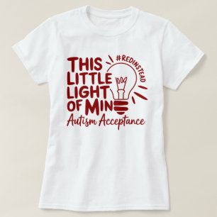 代わりに電球の自閉症を受け入れ赤 Tシャツ