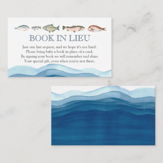 代わりに魚の本の赤ちゃんシャワー挿入 エンクロージャーカード (正面/裏面)