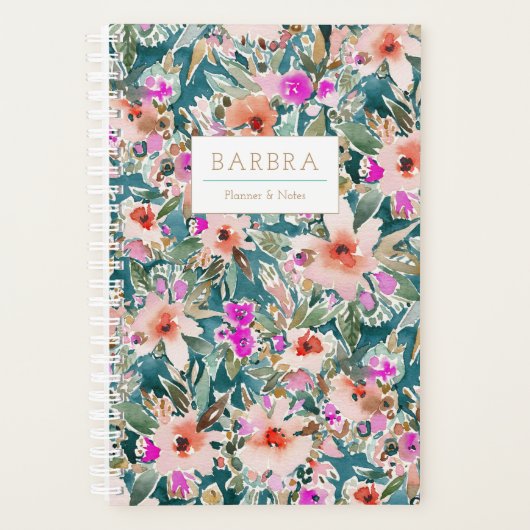 代わりのバケーカラフルションラッシュ熱帯フローラ プランナー手帳 (正面)