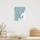 代わりの赤ちゃんシャワーのゲストブックピーコック ポスター (キッチン)