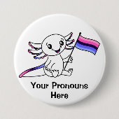 代名詞かわいいアクソロテルオムニセクシャルプライド国旗LGBTQ 缶バッジ (正面)