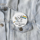代名詞かわいいアクソロトル+ AroAceプライドフラグLGBTQ+ 缶バッジ (インサイチュ)