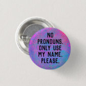 代名詞なし/名前を使用 缶バッジ (正面&裏面)