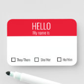代名詞の選択を含む名前タグバッジ 名札 (インサイチュ)
