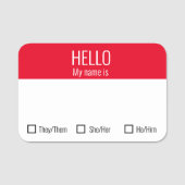 代名詞の選択を含む名前タグバッジ 名札 (正面)