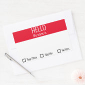 代名詞の選択を含む名前タグバッジ 長方形シール (封筒)