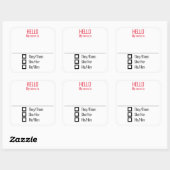 代名詞を含む名前タグバッジ スクエアシール (シート)