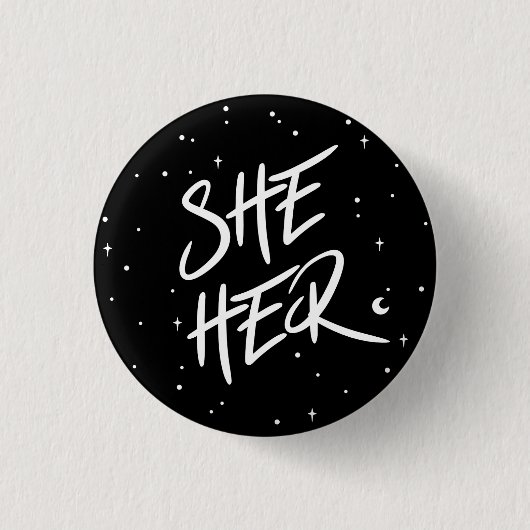 代名詞を星にする 缶バッジ (正面)