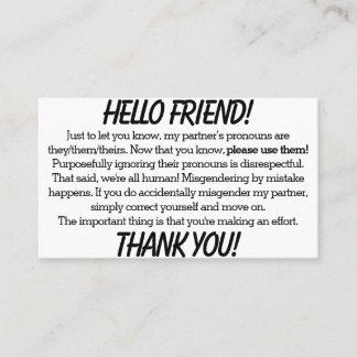 代名詞カード（相手/相手） 名刺