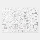 代名詞プライドジェンダー同性愛者レインボーlgbtqa ラッピングペーパーシート (正面3)