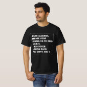 代数の親愛なる 面白い数学の名言 Tシャツ (正面フル)